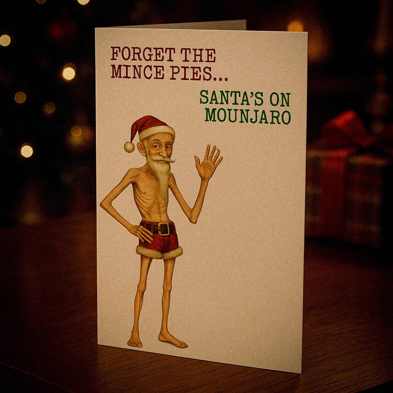 SANTA'S ON MOUNJARO CHRISTMAS CARD