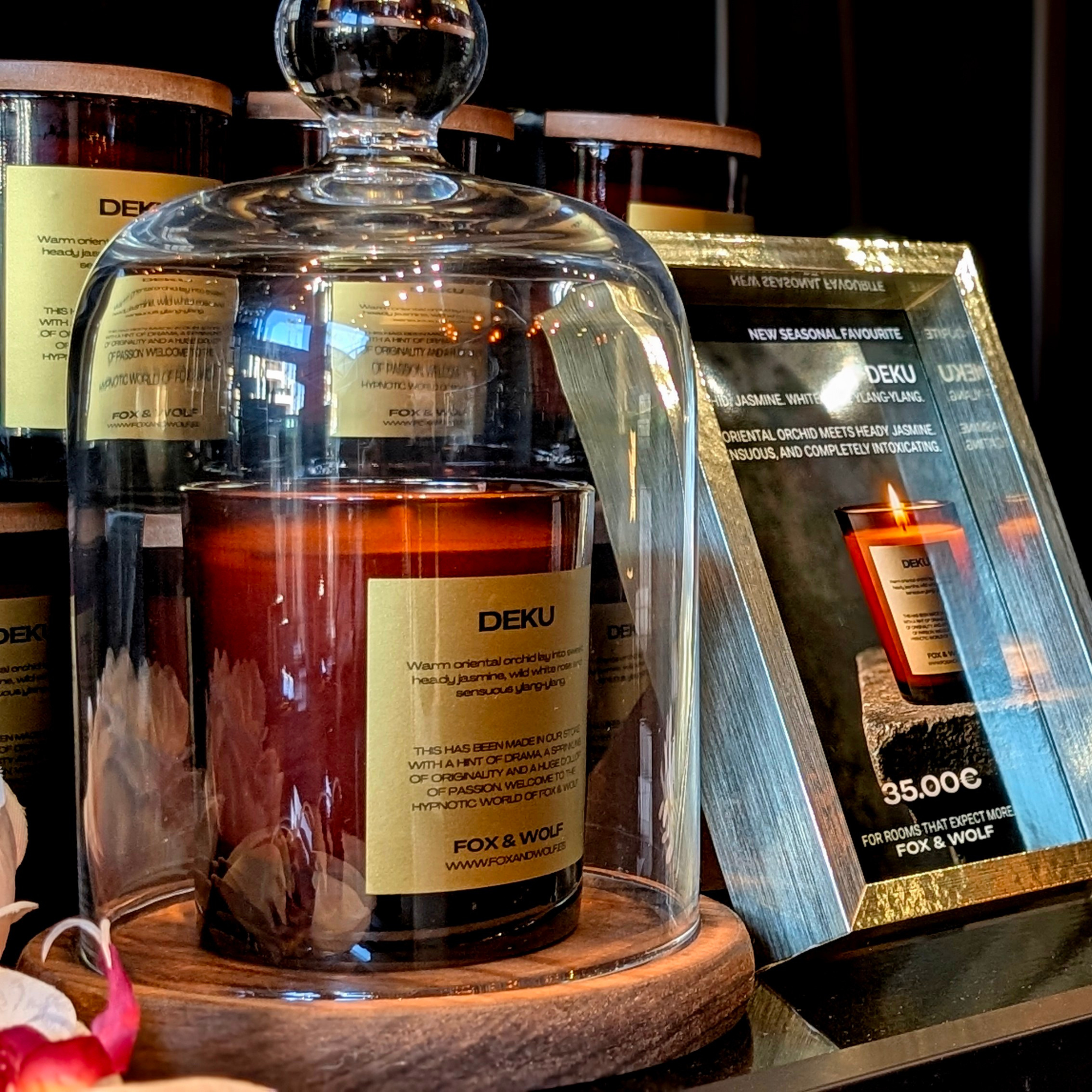FOX and WOLF luxury home fragrance products displayed in independent boutique retail environment