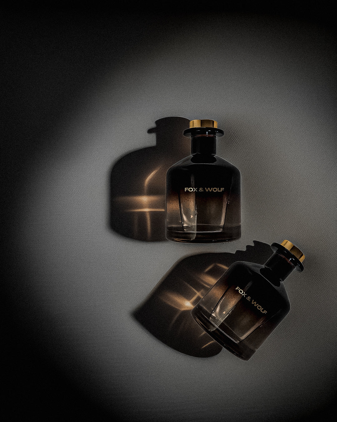 Luxury signature reed diffusers in black glass jar by FOX & WOLF